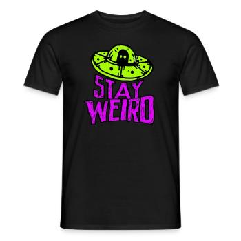 Stay Weird Alien Ufo Believer - Men's T-Shirt - black - Front - AI Model Male 178 light (178cm)