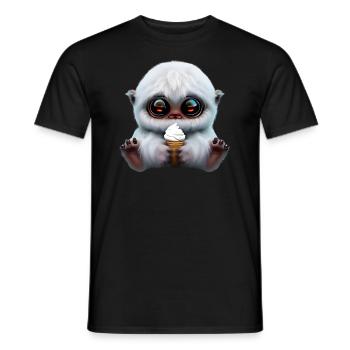 Yeti mit Softeis - Männer T-Shirt - Schwarz - Vorne - AI Model Male 178 light (178cm)