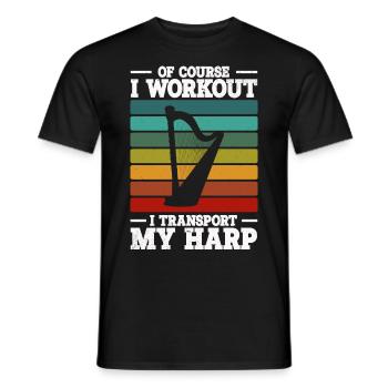 Harfe - Männer T-Shirt - Schwarz - Vorne - AI Model Male 178 light (178cm)