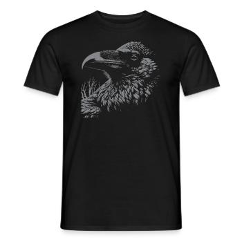 the raven ink detailed drawing - Men's T-Shirt - black - Front - AI Model Male 178 light (178cm)