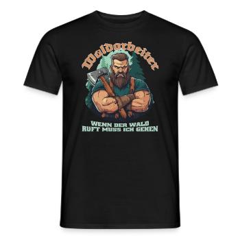 Holzfäller Förster Waldarbeiter Holz Geschenk - Männer T-Shirt - Schwarz - Vorne - AI Model Male 178 light (178cm)
