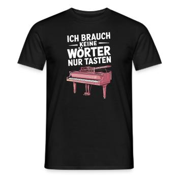 Pianist Konzertflügel Klavier und Piano Spieler - Männer T-Shirt - Schwarz - Vorne - AI Model Male 178 light (178cm)