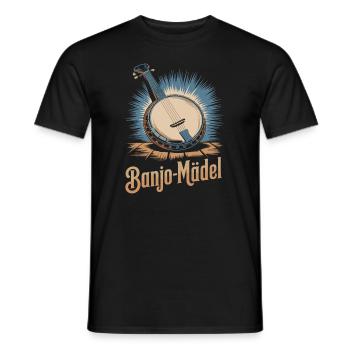 Bluegrass Banjo Spieler Musik Saiteninstrument - Männer T-Shirt - Schwarz - Vorne - AI Model Male 178 light (178cm)