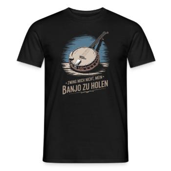 Banjo Spieler Bluegrass Musik Saiteninstrument - Männer T-Shirt - Schwarz - Vorne - AI Model Male 178 light (178cm)