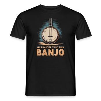 Bluegrass Banjo Spieler Musik Saiteninstrument - Männer T-Shirt - Schwarz - Vorne - AI Model Male 178 light (178cm)