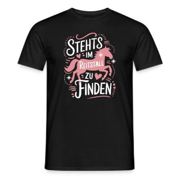 Pferde Mädchen Reiten Reiterin Pferdeliebhaber - Männer T-Shirt - Schwarz - Vorne - AI Model Male 178 light (178cm)