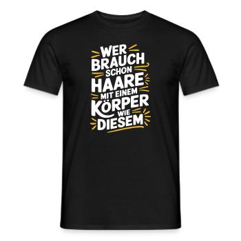 Haarausfall Glatze, Lustiges Glatzenträger - Männer T-Shirt - Schwarz - Vorne - AI Model Male 178 light (178cm)
