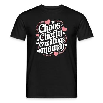 Chaos Chefin Zwillingsmama Mama von Zwillingen - Männer T-Shirt - Schwarz - Vorne - AI Model Male 178 light (178cm)