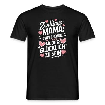 Zwillingsmama Zwillings Mutter, Mama von Zwillinge - Männer T-Shirt - Schwarz - Vorne - AI Model Male 178 light (178cm)