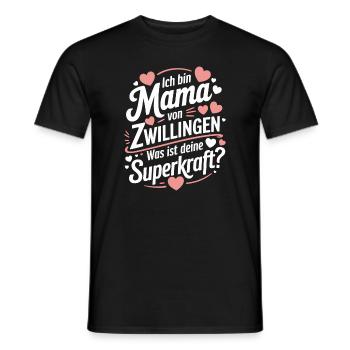 Zwillingsmama Zwillings Mutter, Mama von Zwillinge - Männer T-Shirt - Schwarz - Vorne - AI Model Male 178 light (178cm)