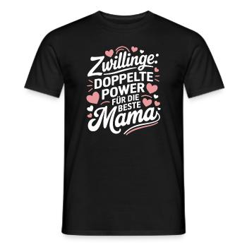 Zwillingsmutter Twin Mom Mama von Zwillingen - Männer T-Shirt - Schwarz - Vorne - AI Model Male 178 light (178cm)