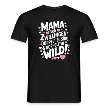 Mama von Zwillingen Zwillingsmama Zwillings Mutter - Männer T-Shirt - Schwarz - Vorne - AI Model Male 178 light (178cm)