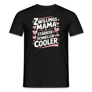 Zwillings Mutter Zwillingsmama Zwillinge Mama - Männer T-Shirt - Schwarz - Vorne - AI Model Male 178 light (178cm)