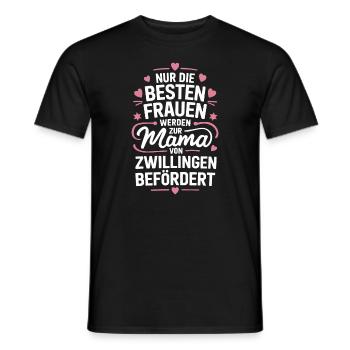Zwillingsmama Zwillings Mutter, Mama von Zwillinge - Männer T-Shirt - Schwarz - Vorne - AI Model Male 178 light (178cm)