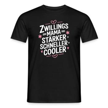 Zwillings Mutter Zwillingsmama Zwillinge Mama - Männer T-Shirt - Schwarz - Vorne - AI Model Male 178 light (178cm)