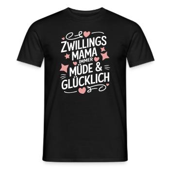 Zwillingsmama Zwillings Mutter, Mama von Zwillinge - Männer T-Shirt - Schwarz - Vorne - AI Model Male 178 light (178cm)