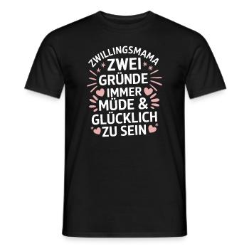 Zwillingsmama Zwillings Mutter, Mama von Zwillinge - Männer T-Shirt - Schwarz - Vorne - AI Model Male 178 light (178cm)