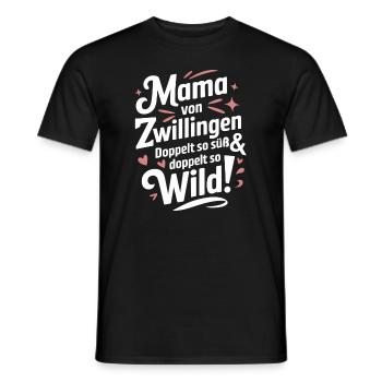 Mama von Zwillingen Zwillingsmama Zwillings Mutter - Männer T-Shirt - Schwarz - Vorne - AI Model Male 178 light (178cm)