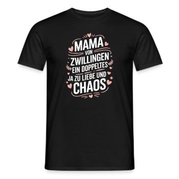 Mama von Zwillingen Zwillingsmama Zwillings Mutter - Männer T-Shirt - Schwarz - Vorne - AI Model Male 178 light (178cm)