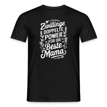 Zwillingsmutter Twin Mom Mama von Zwillingen - Männer T-Shirt - Schwarz - Vorne - AI Model Male 178 light (178cm)
