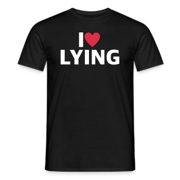 J’aime mentir | Des dictons drôles, des sarcasmes - T-shirt homme - noir - Devant - AI Model Male 178 light (178cm)