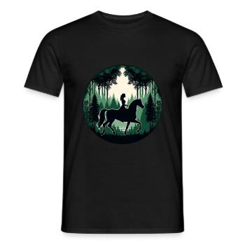 Femme Cheval Arabe - T-shirt homme - noir - Devant - AI Model Male 178 light (178cm)