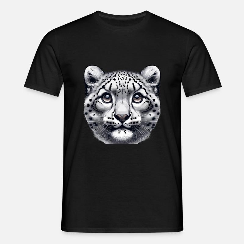 Schneeleopard Leopard Weißer Leopard - Männer T-Shirt - Schwarz