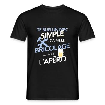 Bricolage - un mec simple - T-shirt homme - noir - Devant - AI Model Male 178 light (178cm)