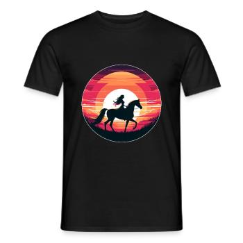 Fille de cheval arabe - T-shirt homme - noir - Devant - AI Model Male 178 light (178cm)