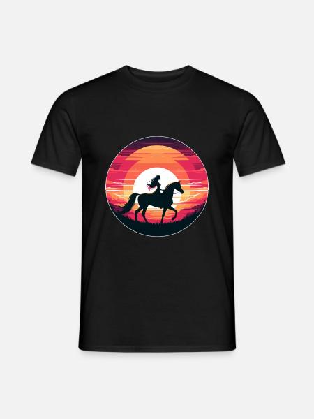 Arabisches Pferd Mädchen - Männer T-Shirt - Schwarz