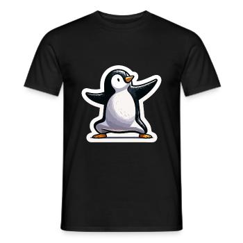 Pingouin de yoga - T-shirt homme - noir - Devant - AI Model Male 178 light (178cm)