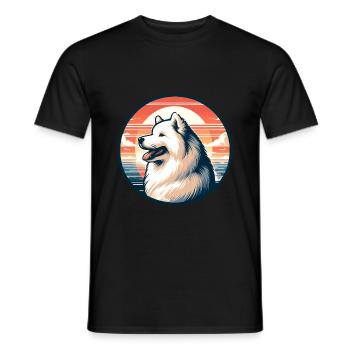 Chien Samoyède Cadeaux Mignon Samoyède Chien Graphique - T-shirt homme - noir - Devant - AI Model Male 178 light (178cm)