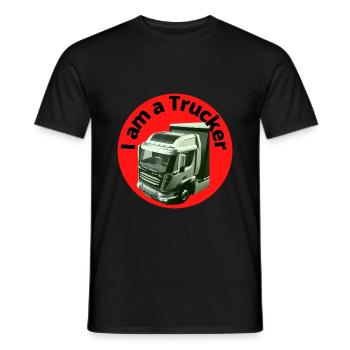 I am a Trucker T Shirt - Männer T-Shirt - Schwarz - Vorne - AI Model Male 178 light (178cm)