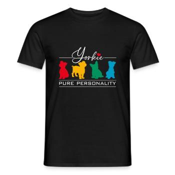 Yorkie Yorkshire Terrier strong personality - Men's T-Shirt - black - Front - AI Model Male 178 light (178cm)
