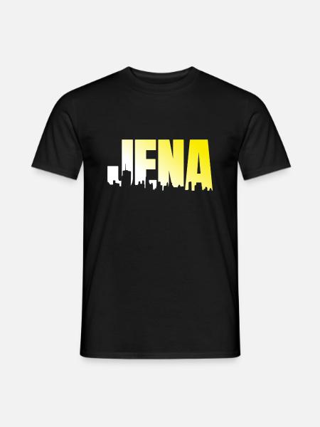 Jena "Trikot" Blau Gelb Weiß - Männer T-Shirt - Schwarz