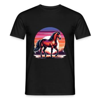 Brown Quarter Horse Art - Men's T-Shirt - black - Front - AI Model Male 178 light (178cm)