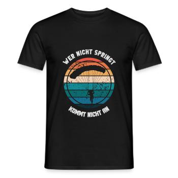Retro Fallschirmspringen Spruch Design Fallschirm - Männer T-Shirt - Schwarz - Vorne - AI Model Male 178 light (178cm)
