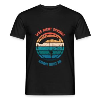 Retro Fallschirmspringen Spruch Design Fallschirm - Männer T-Shirt - Schwarz - Vorne - AI Model Male 178 light (178cm)