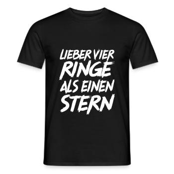 Auto Spruch Lustig Wagen Ringe Stern - Männer T-Shirt - Schwarz - Vorne - AI Model Male 178 light (178cm)