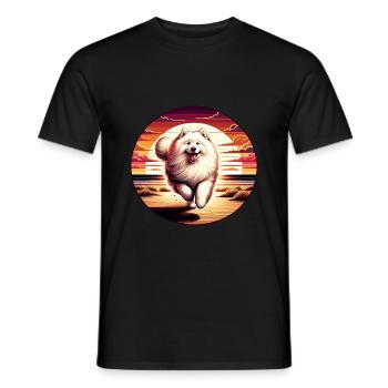 Chien Samoyède Cadeaux Mignon Samoyède Chien Graphique - T-shirt homme - noir - Devant - AI Model Male 178 light (178cm)