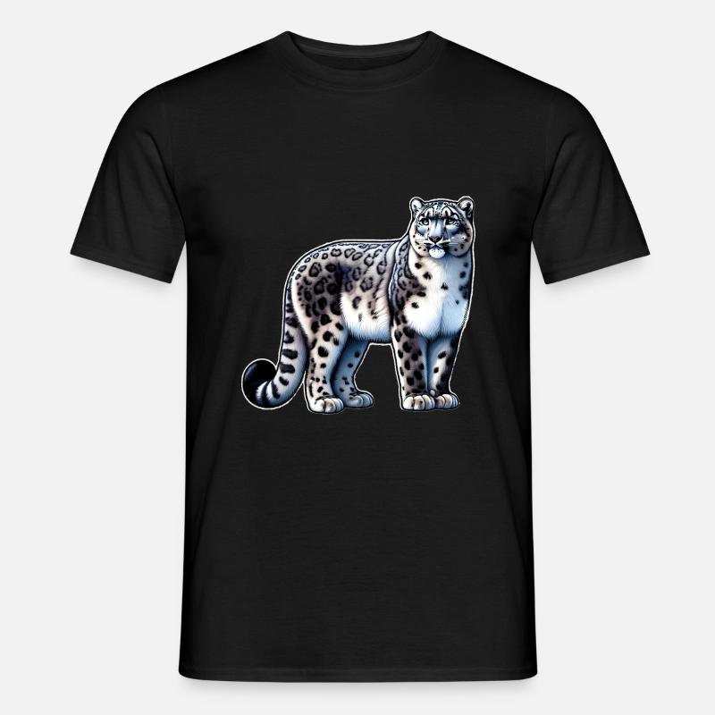 Schneeleopard Leopard Weißer Leopard - Männer T-Shirt - Schwarz