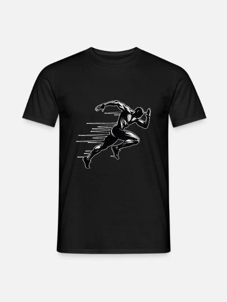 Bahnläufer Sprinter Sprint 100m Sprinter - Männer T-Shirt - Schwarz
