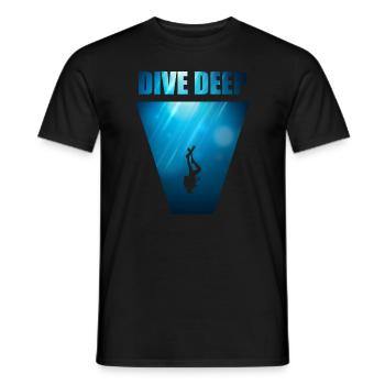 Dive Deep Diving T-Shirt & Gift - Men's T-Shirt - black - Front - AI Model Male 178 light (178cm)