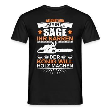 Kettensäge Motorsäge Holz Machen - Männer T-Shirt - Schwarz - Vorne - AI Model Male 178 light (178cm)
