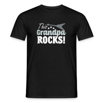 Rock Opa - Männer T-Shirt - Schwarz - Vorne - AI Model Male 178 light (178cm)