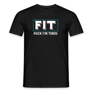 Fatigué - T-shirt homme - noir - Devant - AI Model Male 178 light (178cm)