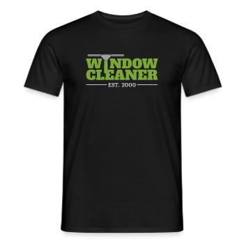 Window cleaner Since 2000 gift birthday - Men's T-Shirt - black - Front - AI Model Male 178 light (178cm)