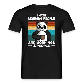 Panda Bear Je déteste les gens du matin cadeau drôle - T-shirt homme - noir - Devant - AI Model Male 178 light (178cm)