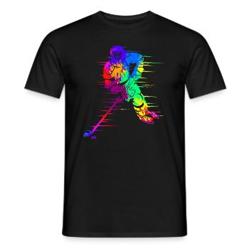 Joueur de hockey sur glace coloré - T-shirt homme - noir - Devant - AI Model Male 178 light (178cm)