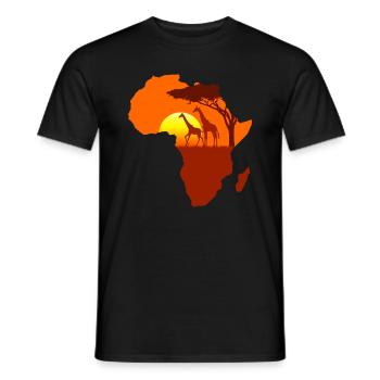 Afrique girafe girafes voyage cadeau de vacances - T-shirt homme - noir - Devant - AI Model Male 178 light (178cm)